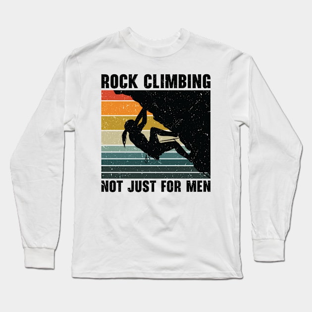 International Women's Day Mountain Retro Rock Climbing Long Sleeve T-Shirt by Tom´s TeeStore